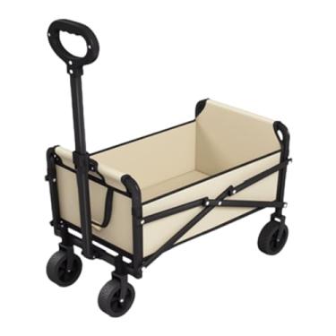 Imagem de carroça Carrinho de vagão simples com rodas, utilitário dobrável, carrinho de praia, jardim, carrinho de mão portátil, 150kg/331lb, rolamento de carga, carrinho de praia dobrável