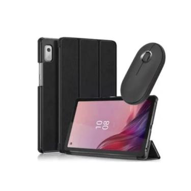 Imagem de Capa Smart + Mouse Bluetooth Para Tablet Lenovo M9 - Fam, Preto