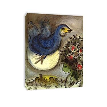 Imagem de Marc Chagall famosa reprodução de pinturas a óleo em tela (o pássaro azul) pôsteres e impressões prontas para pendurar arte de parede em tela imagens de paisagem para sala de estar 40 x 55 cm (16 x 22