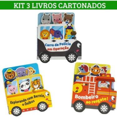 Imagem de Kit 3 livros cartonados - Passeando pela cidade - Bombeiro, Ônibus e P
