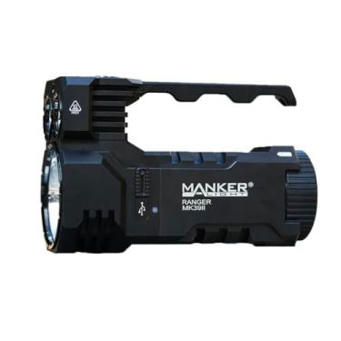 Imagem de Manker Ranger MK39 II Combo holofote e holofote, 9 fontes de LED, 25.000 lúmens 1120 m, lanterna de alta potência/luz de pesquisa potente (preto, 1x holofote branco frio + 8 x holofotes brancos