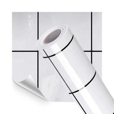 Imagem de Adesivo Vinílico para Cozinha Impermeavel Azulejo Metro Branco 5M - Op