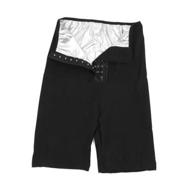 Imagem de Calças de Ioga de Cintura Alta de Couro PU, Calças Curtas de Suor de Sauna para Levantamento de Quadril, Abdominais, Flexíveis e de Suporte para Mulheres, Com Máximo Conforto (S)