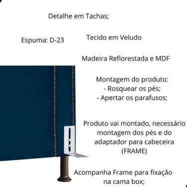 Imagem de Cabeceira de Cama Box Estofada 140 cm Casal Viviane Veludo - Fina Mobí