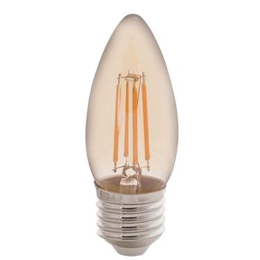 Imagem de Lâmpada Led De Filamento Vela Tramontina C35 Base E27 4 W 2200 K Luz Amarela âmbar Tramontina