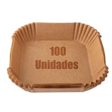Imagem de Kit 100 Formas Quadrada Protetor Para Fritadeira Elétrica Airfryer Pap