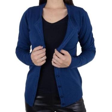 Imagem de Blusa Feminina Facinelli Cardigan Tricot Azul - 651179-Feminino