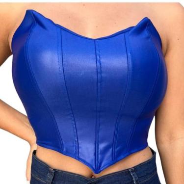 Imagem de Cropped Corselet Blusa Feminina Decotado Festa Balada Casual Elegante 