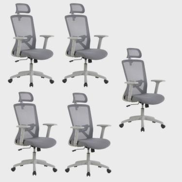 Imagem de Kit com 5 Cadeiras para Escritório Presidente NR17 Office Dallas