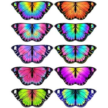 Imagem de iROLEWIN Fantasia infantil infantil com asas de borboleta para meninas, 10 unidades de fantasia de fada em massa, como lembrancinhas de festa de Natal para meninos