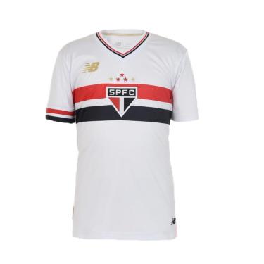 Imagem de Camisa Juvenil Nb Torcedor Home Spfc 2025 C/P, Juvenil, Branco/Vermelho/Preto, 8