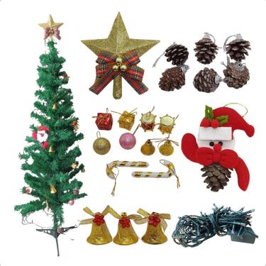 Imagem de Kit Enfeites Natalinos Para Árvore De Natal Pisca Led 110V