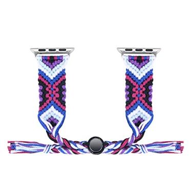 Imagem de Euler Pulseira de relógio de algodão de 2ª geração para Apple Watch séries 9, 8, 7, 6 S (roxo uva, 42/44/45 mm)