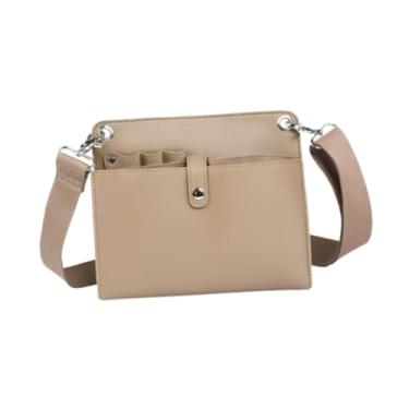 Imagem de harayaa Tesoura de cabelo de barbeiro Organizador da bolsa Organizador de couro PU PU, CafÉ