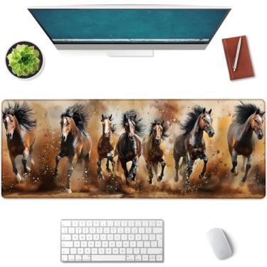 Imagem de Mounidso Mouse pad grande para cavalos, mouse pad para jogos, base de borracha antiderrapante, acessórios de escritório, tapete de mesa, tapetes de rato de animais para escola, trabalho, decoração de