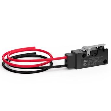 Imagem de DIYhz Dobradiça curta alavanca reta à prova d'água botão momentâneo micro interruptor limite com linha NC (normalmente fechado) mini interruptores de ação de pressão 2 pinos 1 peça para Arduino