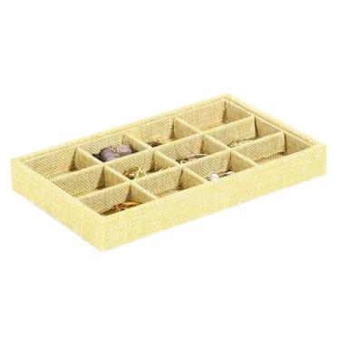 Imagem de Porta-joias Bandeja organizadora de joias, organizador de bandeja de joias empilhável, 12 grades, bandeja de armazenamento de joias de alta capacidade, organizador de brinco para anel de colar Organiz