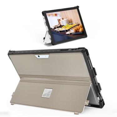 Imagem de Capa para Microsoft Surface Pro 7+/Pro 7/Pro 6/Pro 5/Pro 4 de 12,3 polegadas, com suporte para caneta de superfície, compatível com teclado Surface Pro, preto translúcido