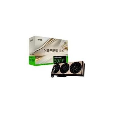 Imagem de Placa de Vídeo MSI GeForce RTX 5070 Ti 16G INSPIRE 3X OC PLUS NVIDIA GeForce, 16GB, GDDR7, 256 bits, FP4 e DLSS 4 - G507T-16I3CP