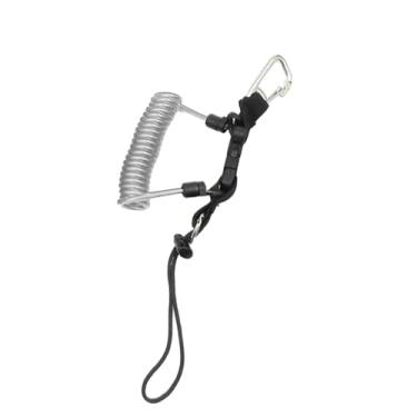 Imagem de Deevoka Medor de mergulho portátil portátil Spring Spring Spring enrugada com fivela de metal de liberação rápida para lanternas, Cinza