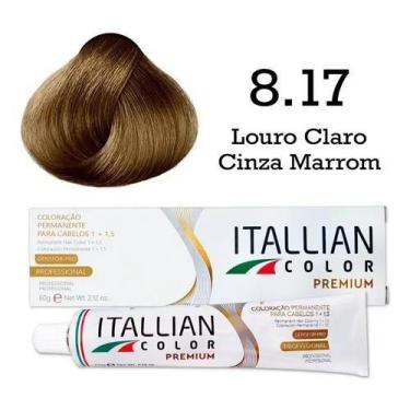 Imagem de Coloração 8.17 Louro Claro Cinza Marrom  Itallian Color