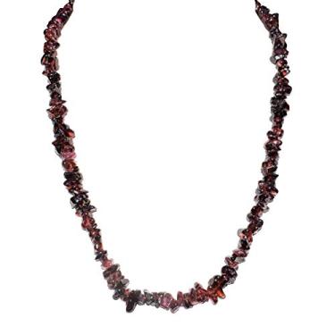 Imagem de Zenergy Gems Colares carregados de selenita com pedras preciosas naturais + carregador de coração inchado de selenita [incluído], 18 inches, Lascas de cristal granada rodolita natural polida, granada,