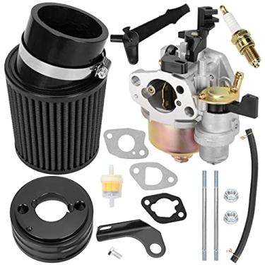 Imagem de FVRITO Kit adaptador de filtro de ar de carburador de carburador atualizado de alto desempenho para Predator 212cc 196cc 6,5hp ct200u-ex bt200x KT196 ct100x RT200 Hammerhead 80T Baja MB200 Mini Bike Go Kart Preto