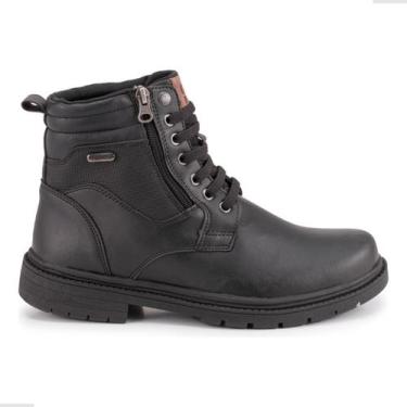 Imagem de Bota Coturno Masculino Cadarço Zíper Motoqueiro Palmilha Gel - SDS STO
