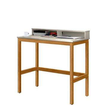 Imagem de Escrivaninha 2 Nicho em MDF Califórnia Off White e Nature 110cm