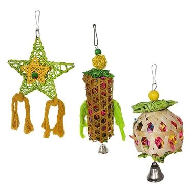Imagem de SUPVOX 3Peças Brinquedo de Mastigar Papagaios Brinquedo de Plástico Diversão e Estímulo Pássaros de Estimação Calopsitas e Periquitos