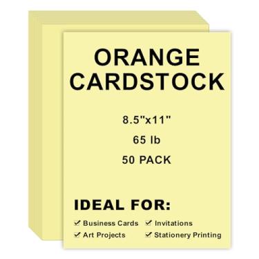 Imagem de Cartolina 8,5 x 11, 50 peças, 29,5 kg/180 g/m² de espessura, papel de impressora para artesanato, papelaria, cartões de visita, impressão de escritório (amarelo claro, 50 peças)