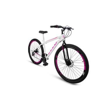 Imagem de Bicicleta Aro 29 Freio a Disco 21M. Velox Branca/Pink - Ello Bike