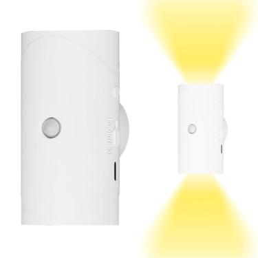 Imagem de LENGLASS Luz Noturna Com Sensor De Movimento Led, Luminária Parede Magnética Sem Fio Bateria Recarregável Branca Para Escada, Luzes Degraus, Quarto, Corredor, Pátio, Decoração Natal