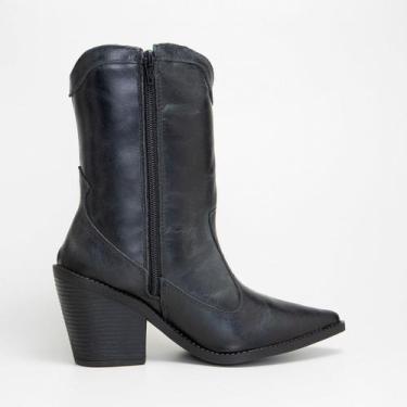 Imagem de Bota Western Feminina Couro Cano Médio com Bordado Country - Yes Me, 2