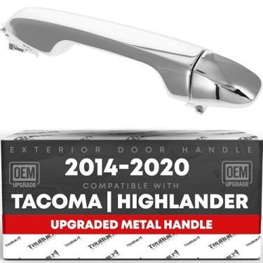 Imagem de Maçaneta e tampa da porta do motorista ou do passageiro, metal atualizado - compatível com Toyota Tacoma 2016-2020, Toyota Highlander 14-19 - todo cromado - OEM 69211-0E010-C1, 6925004020