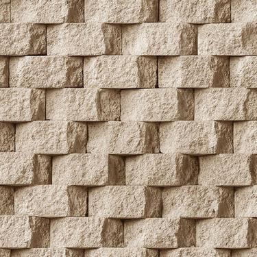 Imagem de Papel De Parede Vinilico Tijolinho 3d Marfim.