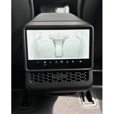 Imagem de YOKOOHITECH Capa de ventilação AC, Highland Model y Tampa de saída de ar do console central traseiro compatível com Tesla Model Y Highland e Model 3 Highland (preto fosco)
