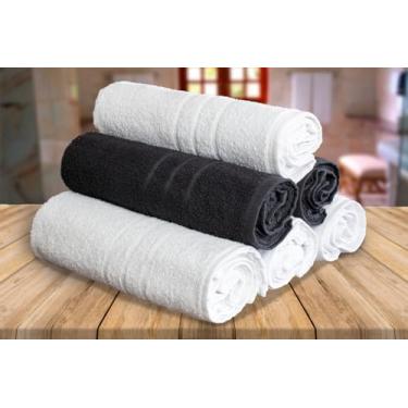 Imagem de Kit Com 3 Toalhas de Rosto para Hotel Alta Absorção 44x70cm - Profissional Prata - Central Toalhas - Costura Dupla Reforçada (Variadas)