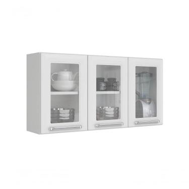Imagem de Armario Aéreo 3 Portas C- Vidro Luce - Itatiaia Branco
