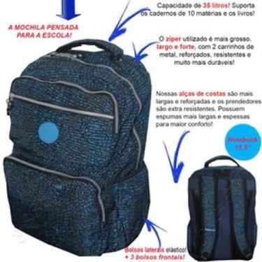 Imagem de Mochila Escolar Juvenil Naylon Tactel Notebook 15 M3686 - Ello