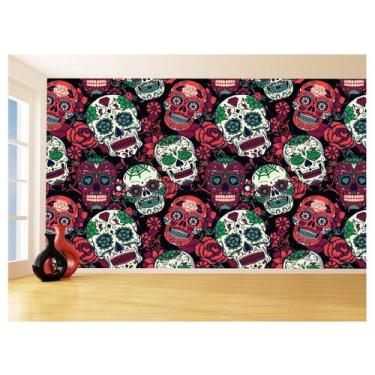 Imagem de Papel De Parede 3D Textura Caveiras Mexicanas 3,5M Txt203 - Você Decor