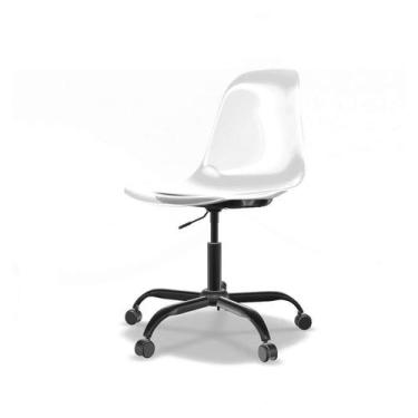 Imagem de Cadeira de Escitório Secretária Eames Office Transparente e Preta - Mo