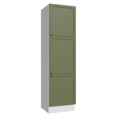 Imagem de Paneleiro 60 cm 3 Portas Vik Madesa, Branco/Verde