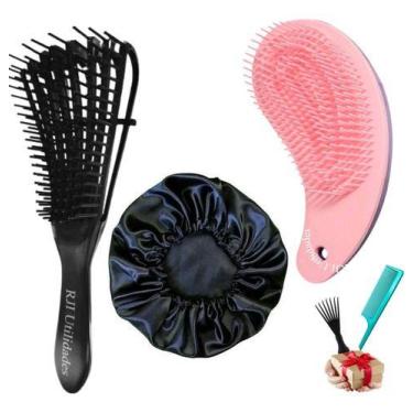Imagem de Escova Cabelo Polvo, Mágica, Touca De Cetin Anti Frizz, Cach - RJI Uti