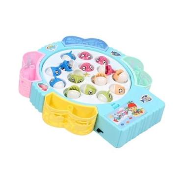 Imagem de Brinquedos De Pesca Magnéticos Azuis Vermelhos Com Música Giratória De