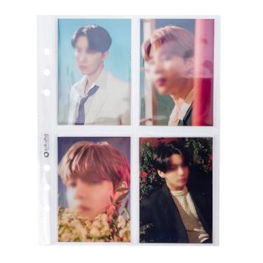 Imagem de hihaba A5 4 bolsos (3 x 4,1) 10 folhas, mangas de bolso cristalinas, páginas de recarga de álbum de fotos para fichário de 6 anéis