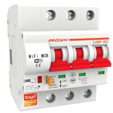 Imagem de Interruptor MCB Tuya Smart Life WiFi 1 2 3 4 Phase Din Rail Religador Controle de voz Sobrecarga Proteção contra curto-circuito 3P 380V 16a