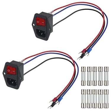 Imagem de EPLZON Módulo De Entrada Plugue Impressora 3D Arcade Interruptor De Energia 10A 250V Tomada De Energia Com Fusível 10A 15A Cabo De Extensão 18 Awg 3 Pinos Iec320 C14 Interruptor De Energia Macho (P