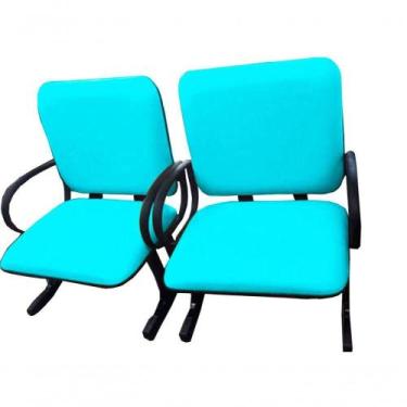 Imagem de 02 Cadeiras Para Escritório Para Obesos Até 250kg Verde - DESIGN OFFIC