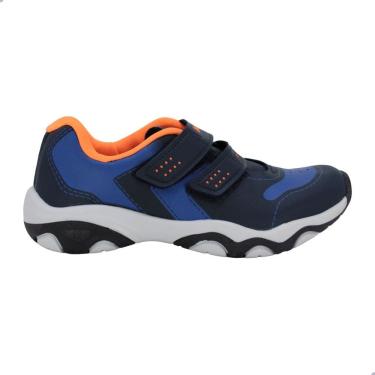 Imagem de Tênis Infantil Kidy Play Azul Marinho e Laranja Com Carrinho